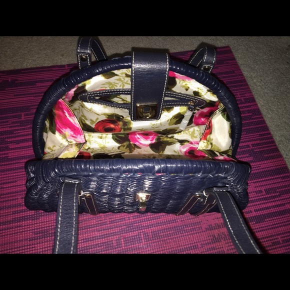 NWOT Kate Spade New York Straw Wicker Blue Bag - Picture 2 of 6